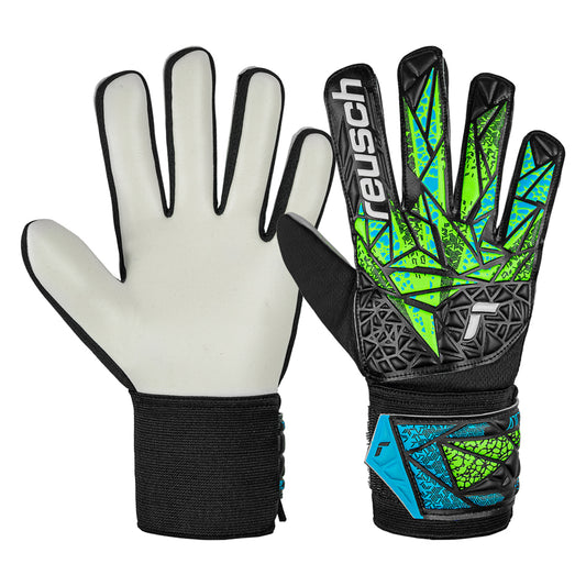 Guantes de arquero Reusch Attrakt Solid NIÑOS - Negro Verde Azul