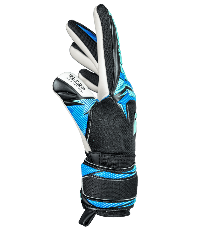 Guantes de Arquero Reusch Attrakt RE:GRIP NC Junior - Negro Azul