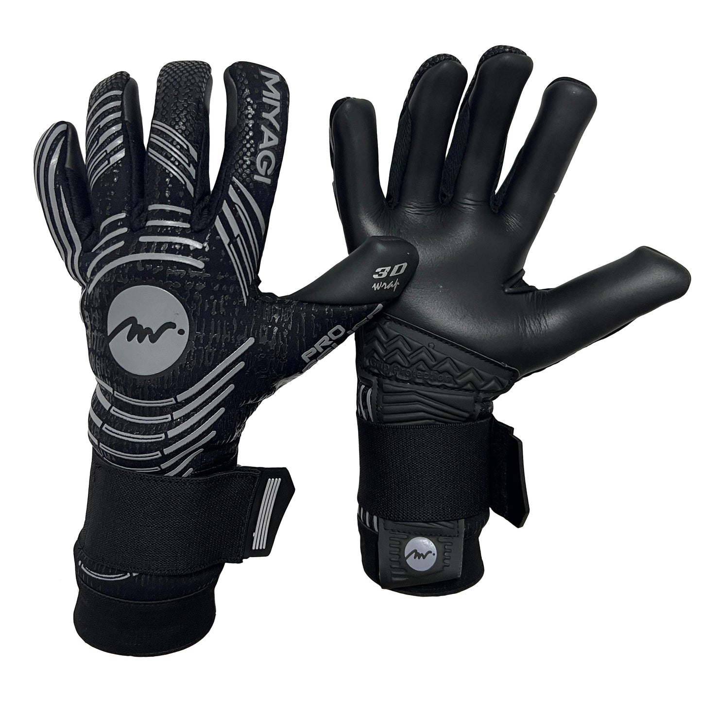Guantes de arquero Miyagi Pro Meslier - Gris Palma Negra
