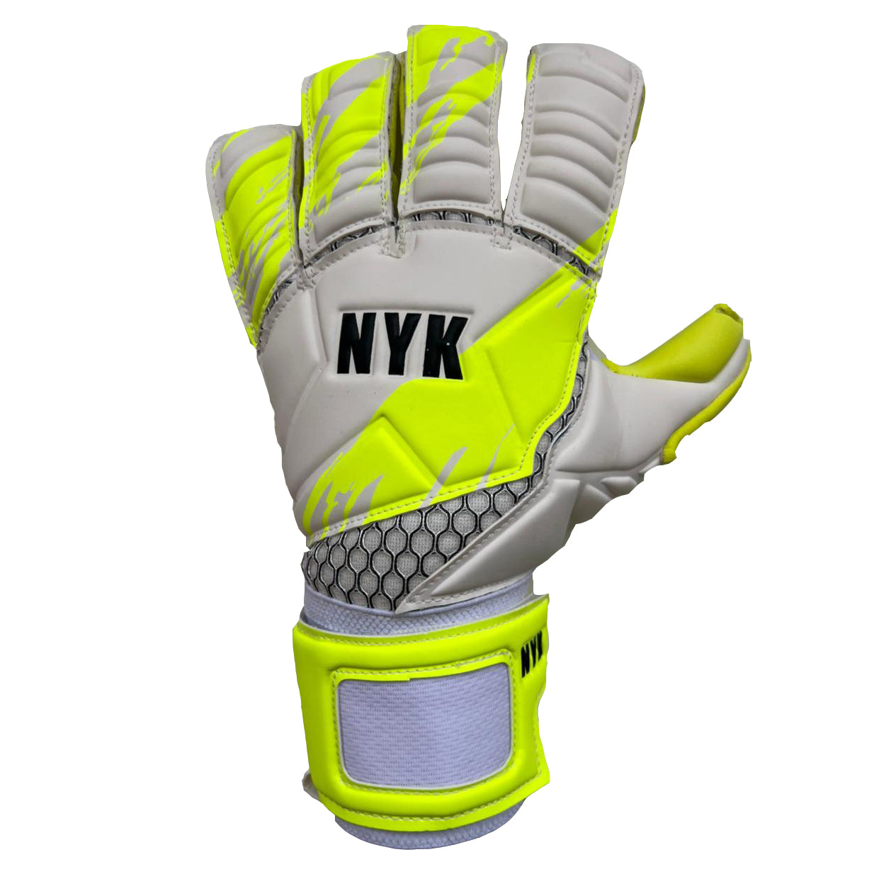 Guantes de arquero NYK RC12 PRO - Blanco Amarillo Neón