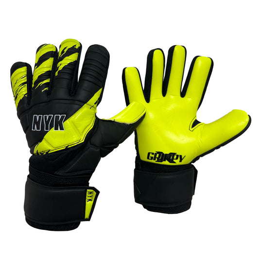 Guantes de arquero NYK RC12 Warrior Semi - Negro Amarillo Neón