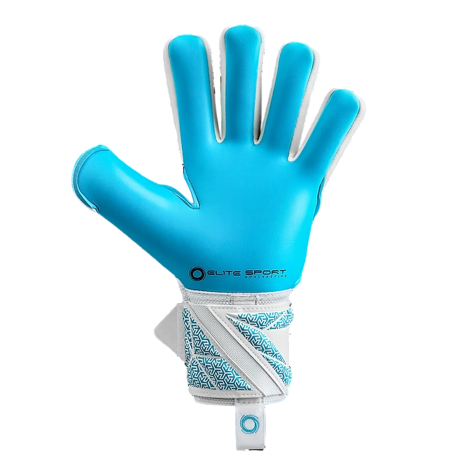 Guantes de Arquero Elite Supreme Aqua M - Blanco Azul Aguamarina