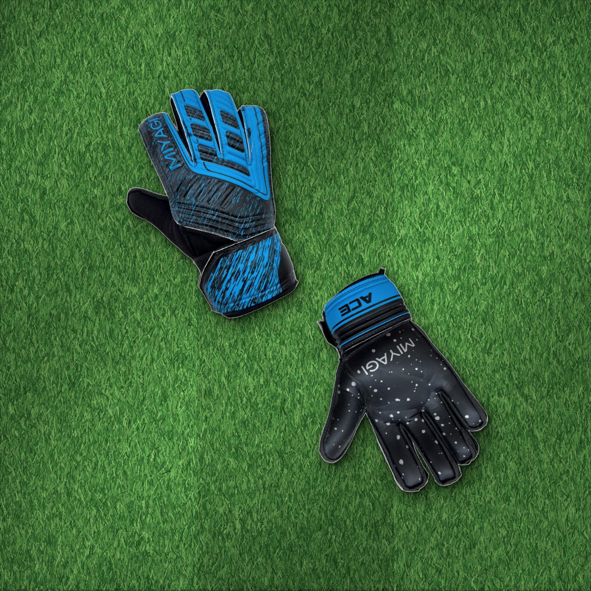 Guantes de arquero Miyagi Ace Niños Azul - foto de ambiente