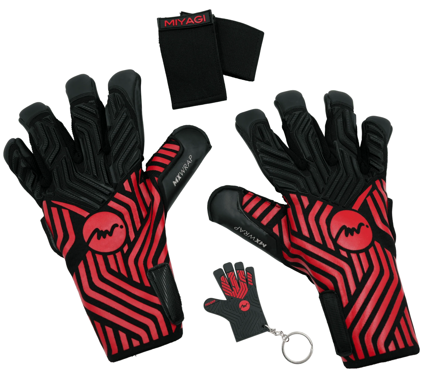 Guantes de arquero Miyagi Pro Grip - Rojo