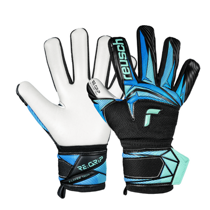 Guantes de Arquero Reusch Attrakt RE:GRIP NC Junior - Negro Azul