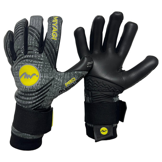 Guantes de arquero Miyagi Pro Meslier - Gris/Amarilo Palma Negra
