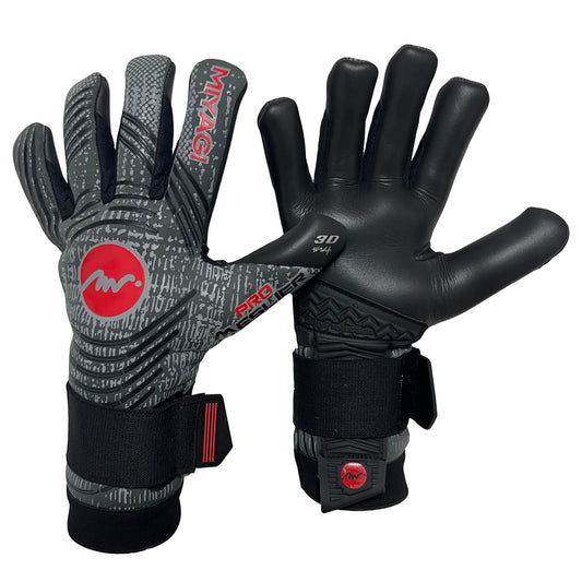 Guantes de arquero Miyagi Pro Meslier - Gris/Rojo Palma Negra