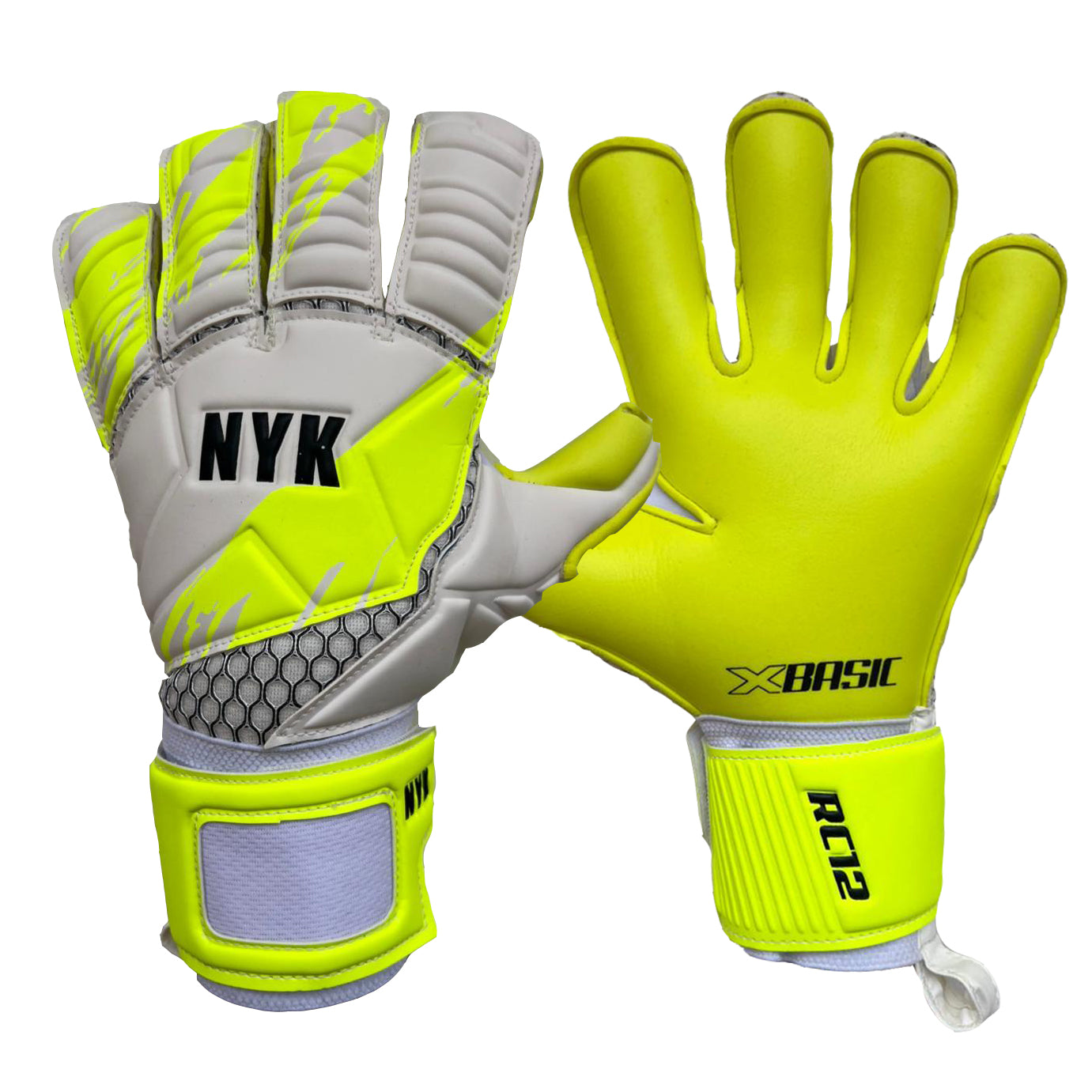 Guantes de arquero NYK RC12 PRO - Blanco Amarillo Neón