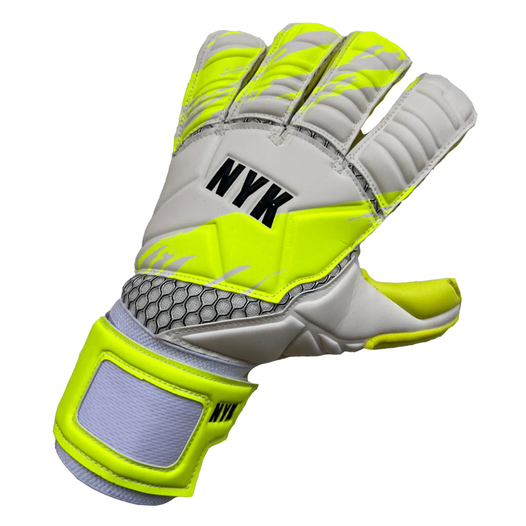 Guantes de arquero NYK RC12 PRO - Blanco Amarillo Neón