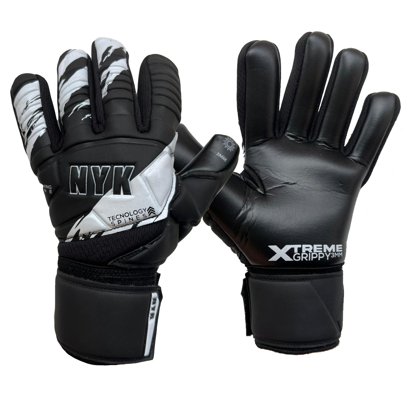 Guantes de arquero NYK Warrior Grippy Semi - Negro Blanco