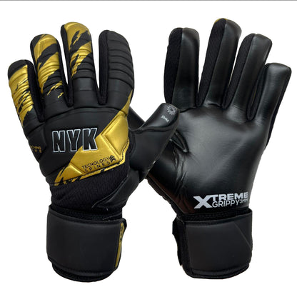 Guantes de arquero NYK Warrior Grippy Semi - Negro Dorado