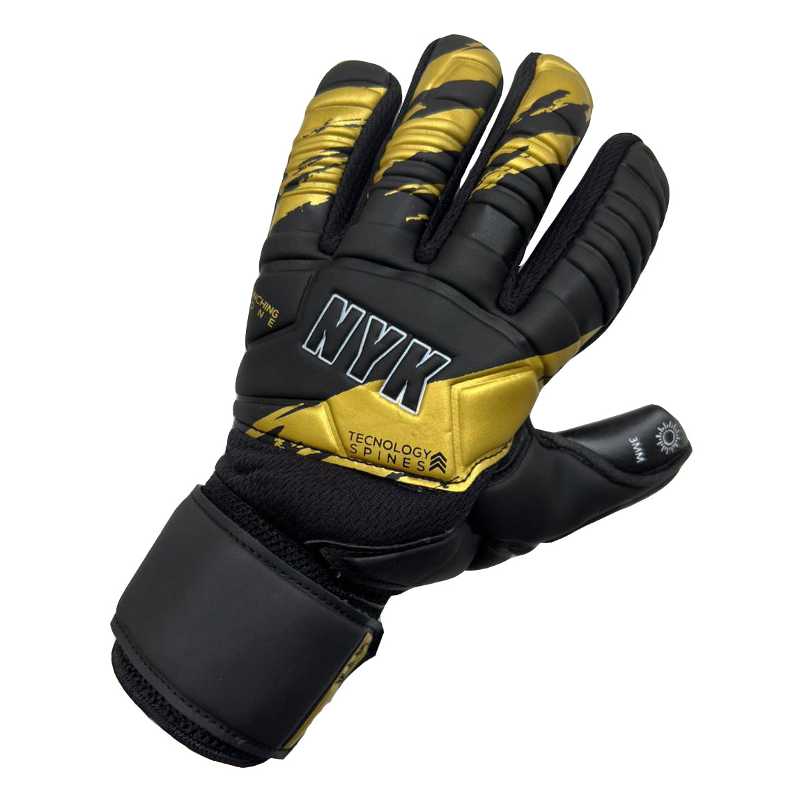 Guantes de arquero NYK Warrior Grippy Semi - Negro Dorado