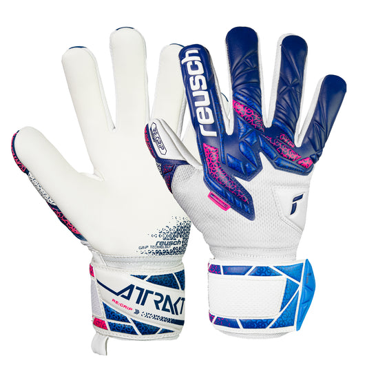 Guantes de arquero Reusch Attrakt Re:Grip NC Junior - Blanco Morado