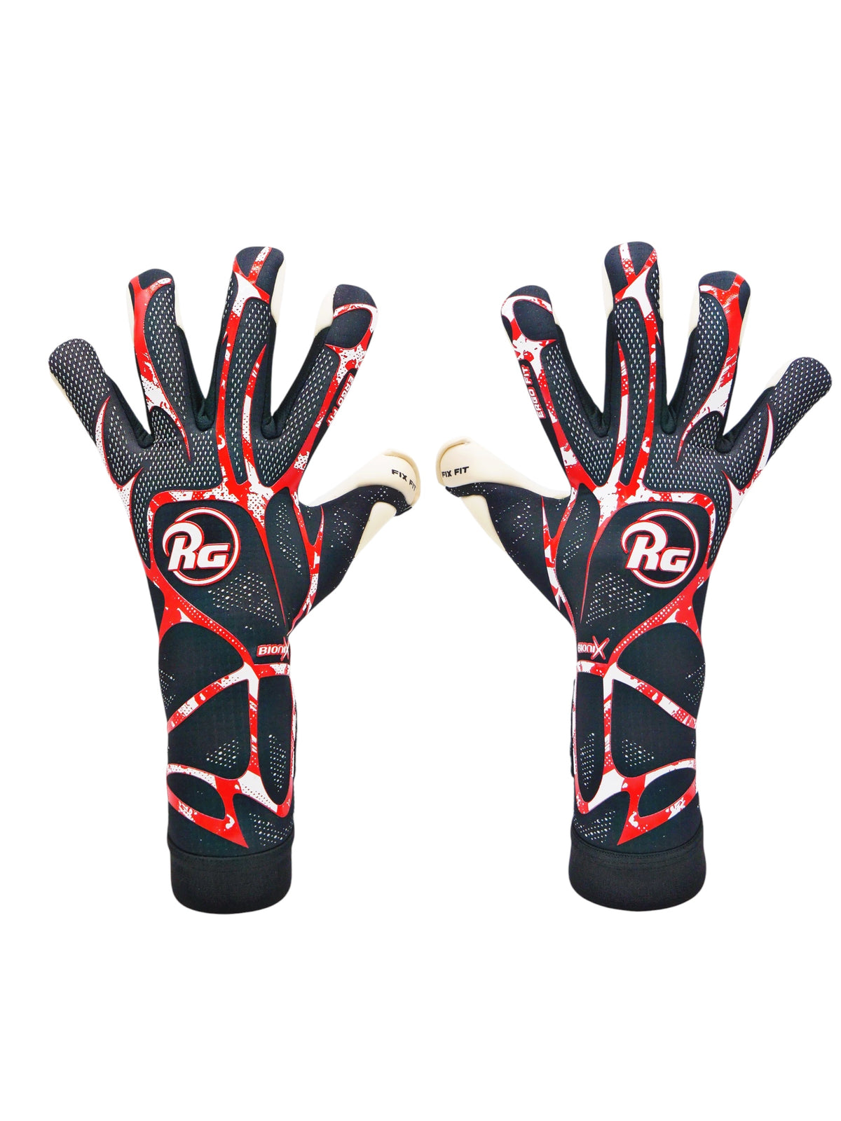 Guantes de arquero RG Bionix 26/27 - Negro Blanco Rojo