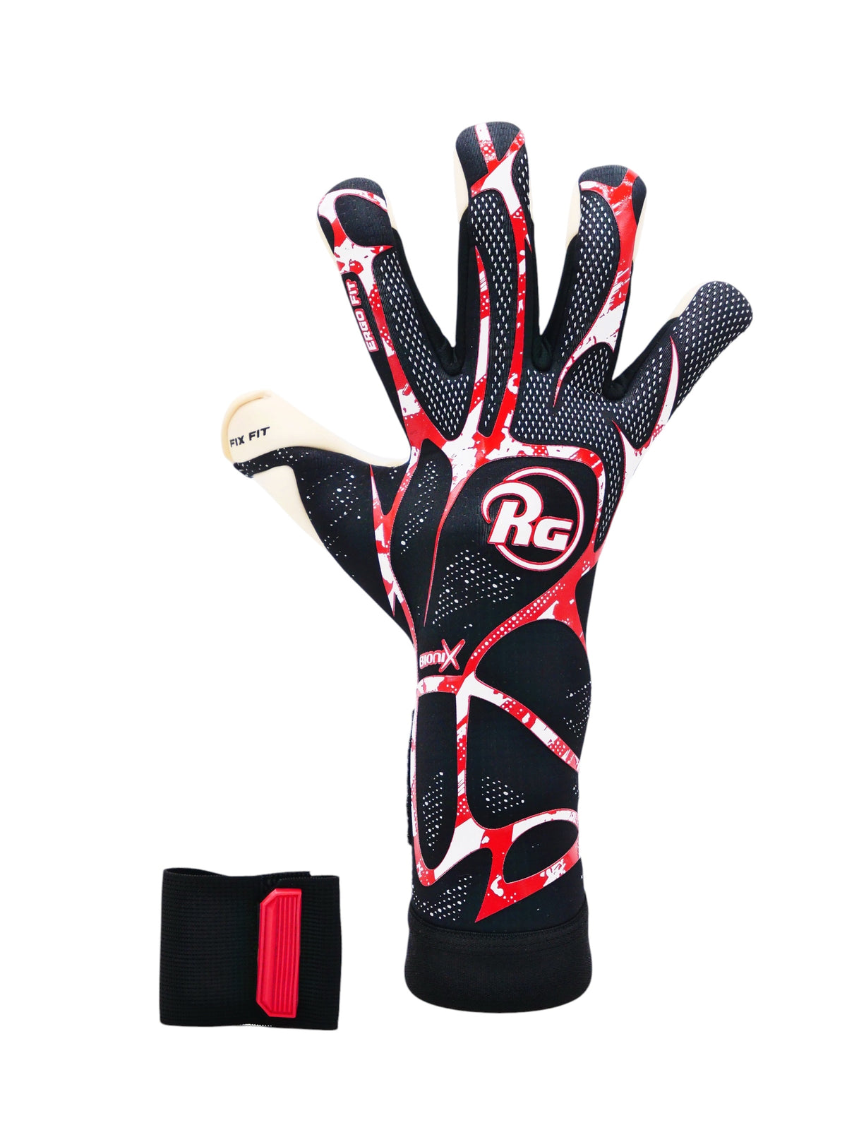 Guantes de arquero RG Bionix 26/27 - Negro Blanco Rojo