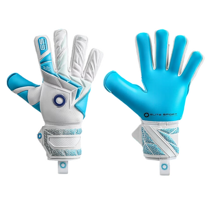 Guantes de Arquero Elite Supreme Aqua M - Blanco Azul Aguamarina