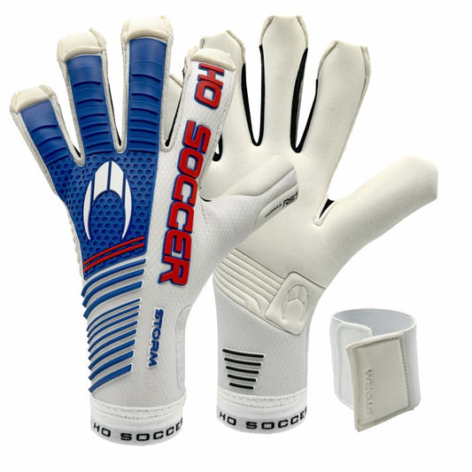 Guantes de arquero Ho Soccer Storm White Blue - Blanco Azul Rojo