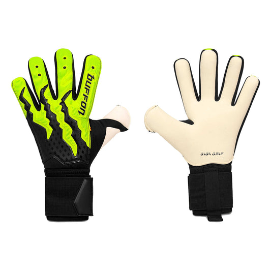Guantes de arquero Buffon Cerbero Amarillo Neón – par: dorso y palma