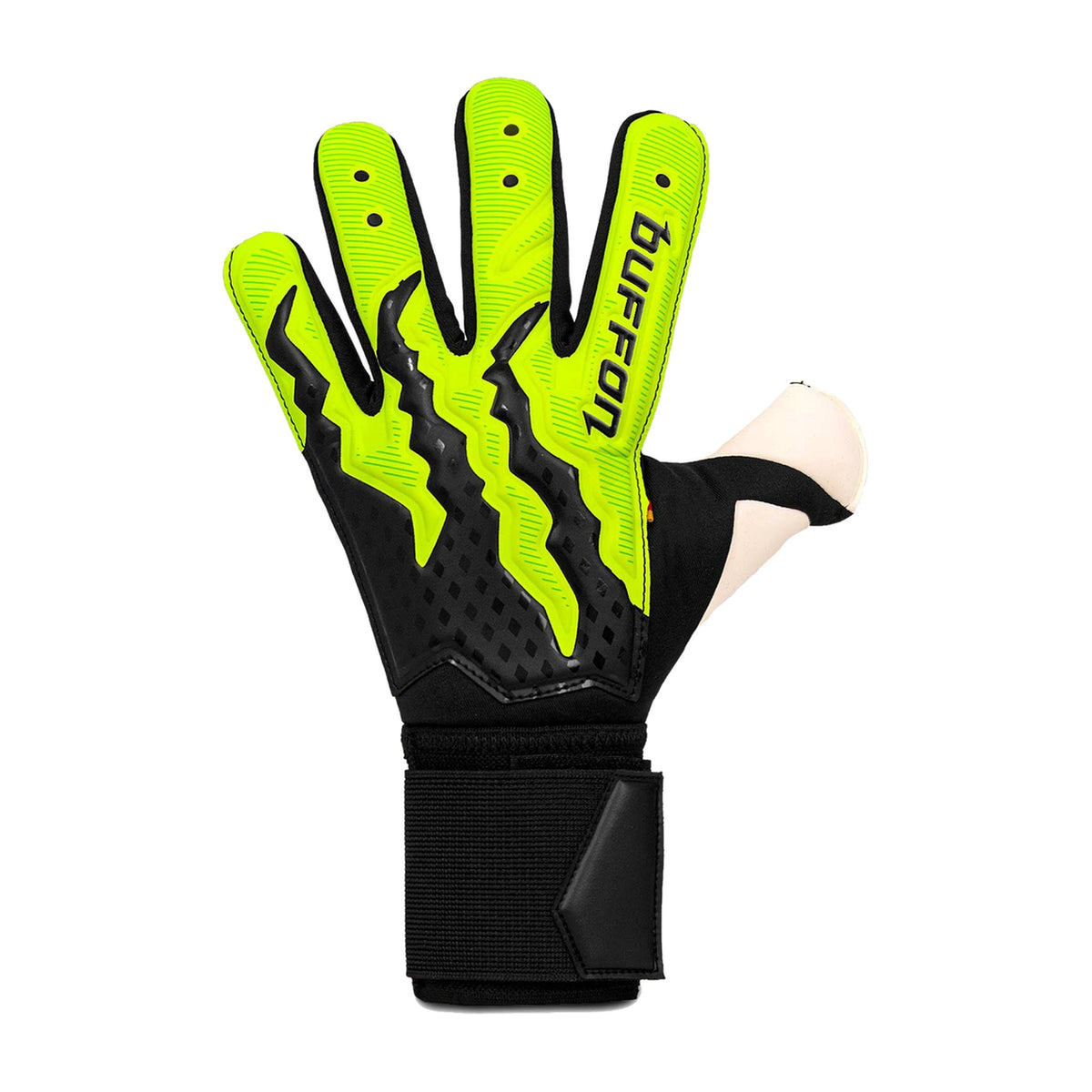 Guantes de arquero Buffon Cerbero Amarillo Neón – dorso