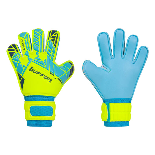 Guantes de arquero Buffon Maximus Amarillo Azul Menta – par: dorso y palma