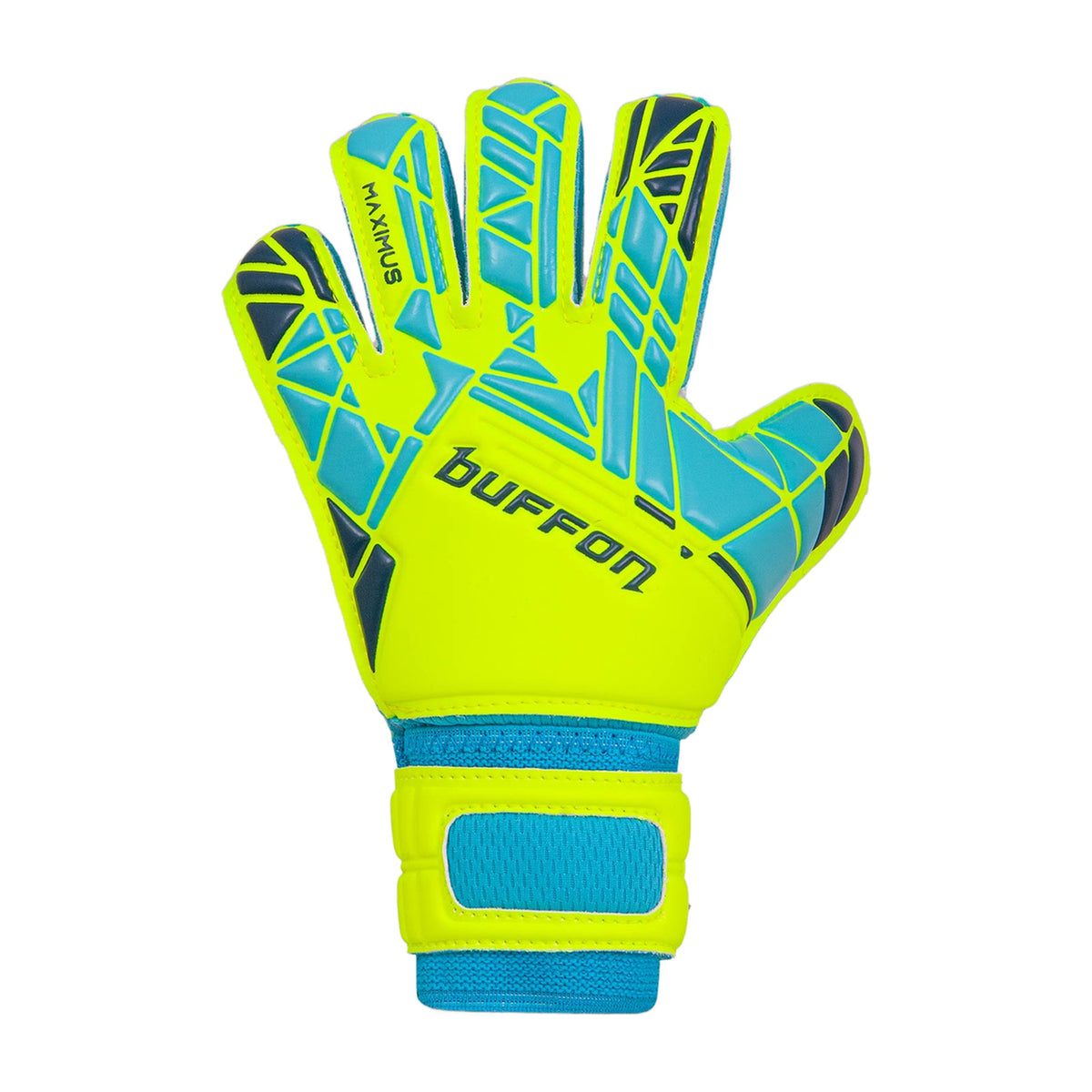 Guantes de arquero Buffon Maximus Amarillo Azul Menta – dorso