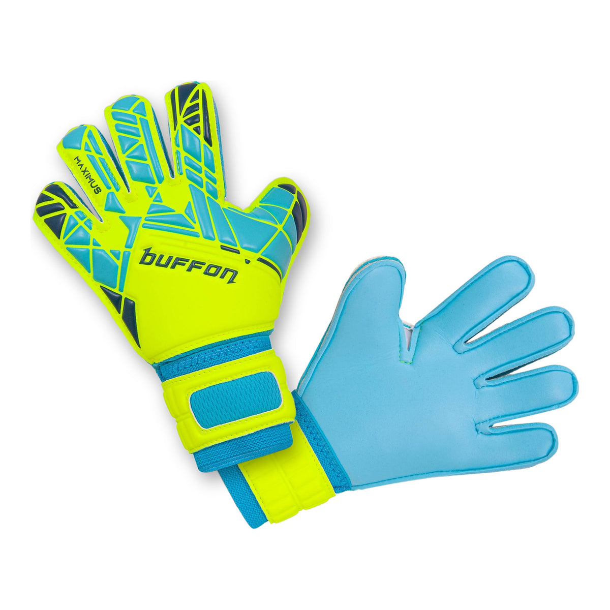 Guantes de arquero Buffon Maximus Amarillo Azul Menta – los dos guantes
