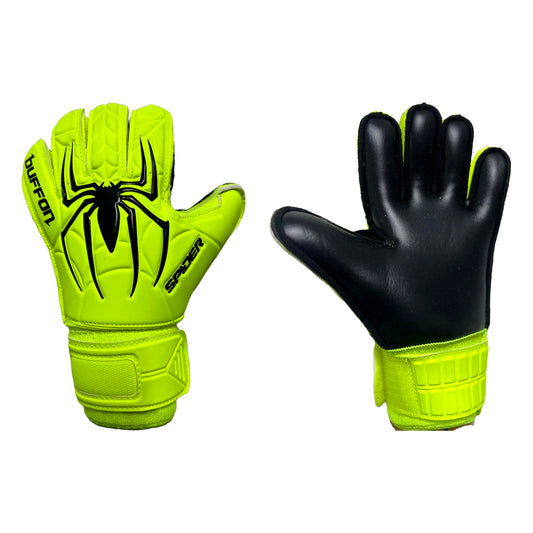 Guantes de arquero Buffon Spider Amarillo Neón – par: dorso y palma