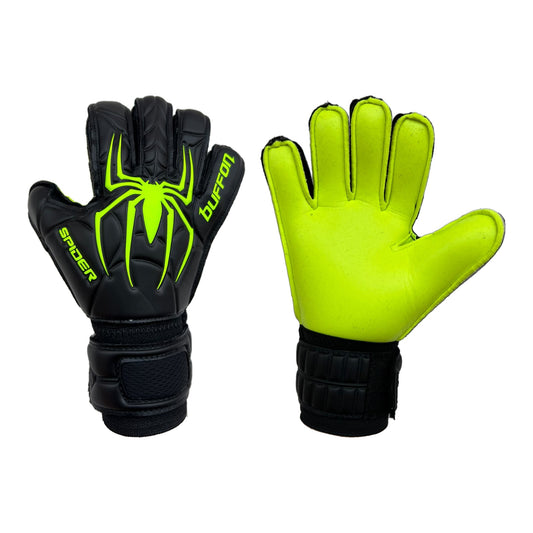 Guantes de arquero Buffon Spider Negro Neón - par: dorso y palma
