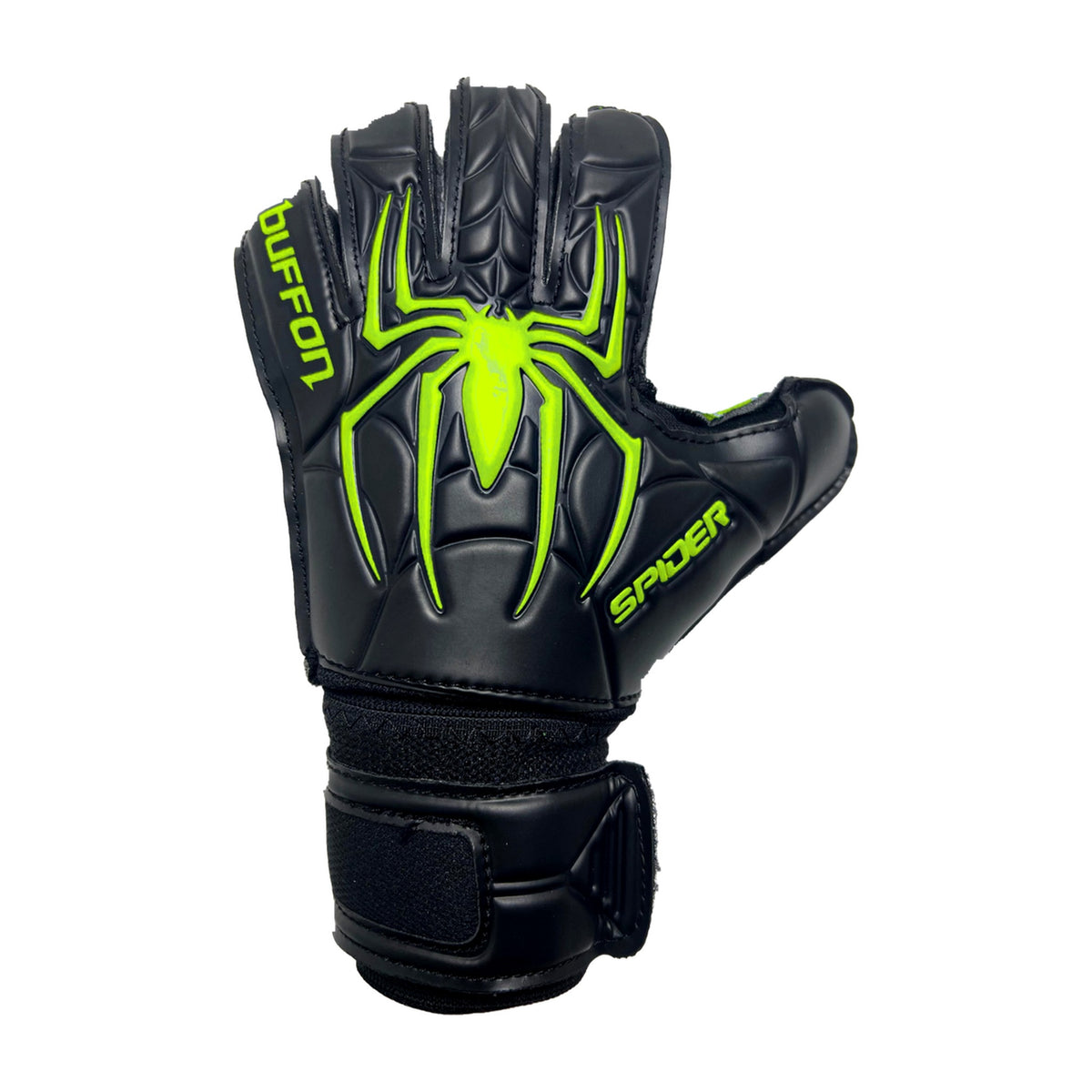 Guantes de arquero Buffon Spider Negro Neón – dorso