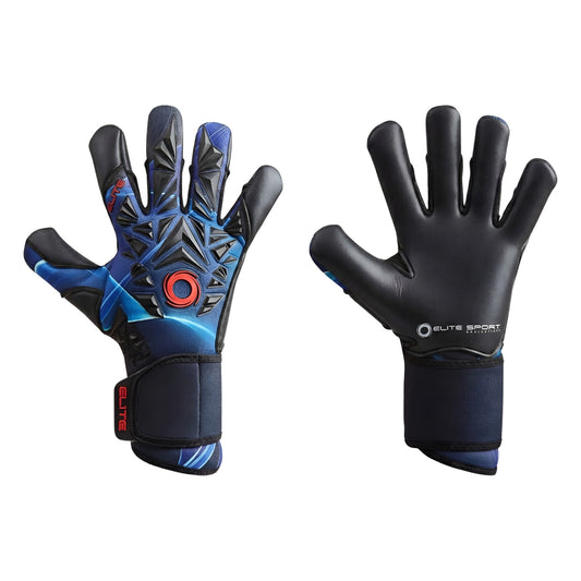 Guantes de arquero Elite Quantum Azul Negro Rojo – par: dorso y palma