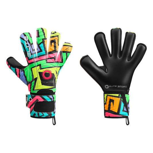 Guantes de arquero Elite Sport Camaleón Colorido – par: dorso y palma