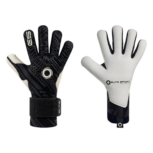 Guantes de arquero Elite Sport T1B Negro Blanco – par: dorso y palma