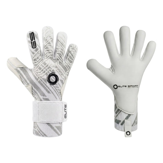 Guantes de arquero Elite Sport T1W Blanco Gris – par: dorso y palma