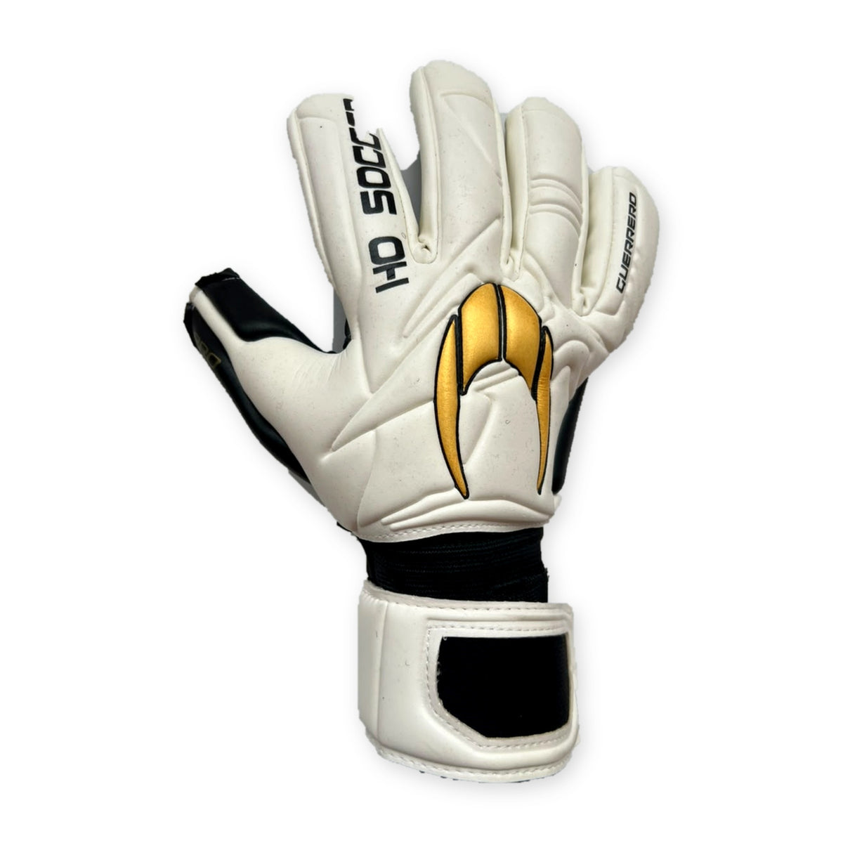 Guantes de arquero HO Soccer Guerrero Pro NG Golden Team Blanco Dorado – dorso