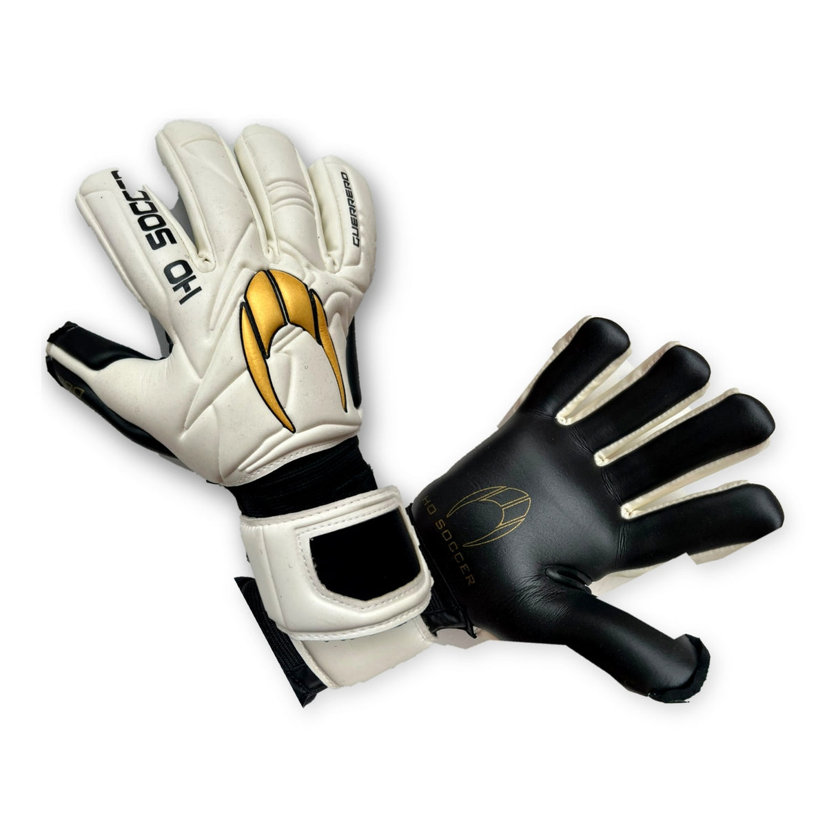 Guantes de arquero HO Soccer Guerrero Pro NG Golden Team Blanco Dorado – los dos guantes