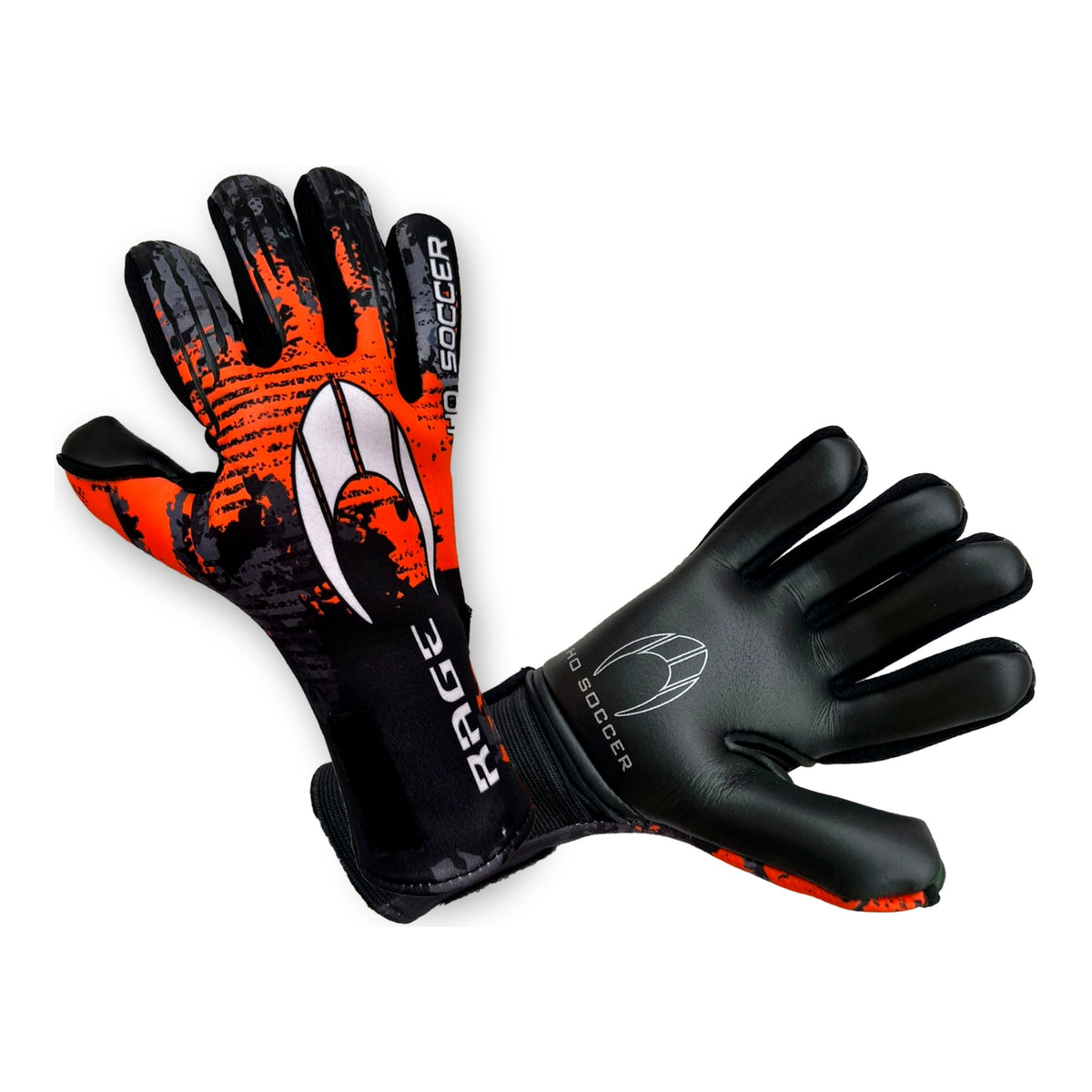 Guantes de arquero HO Soccer Kontrol Rage Orange Team Naranja Negro – los dos guantes