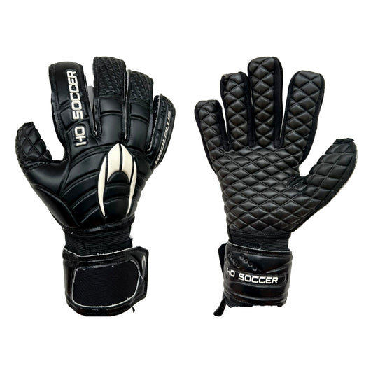 Guantes de arquero HO Soccer Krotalus NG HardGround Negro – par: dorso y palma