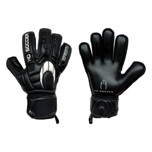 Guantes de arquero HO Soccer Spirito Black Flat Negro – par: dorso y palma