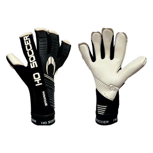 Guantes de arquero HO Soccer Storm Black White Negro – par: dorso y palma