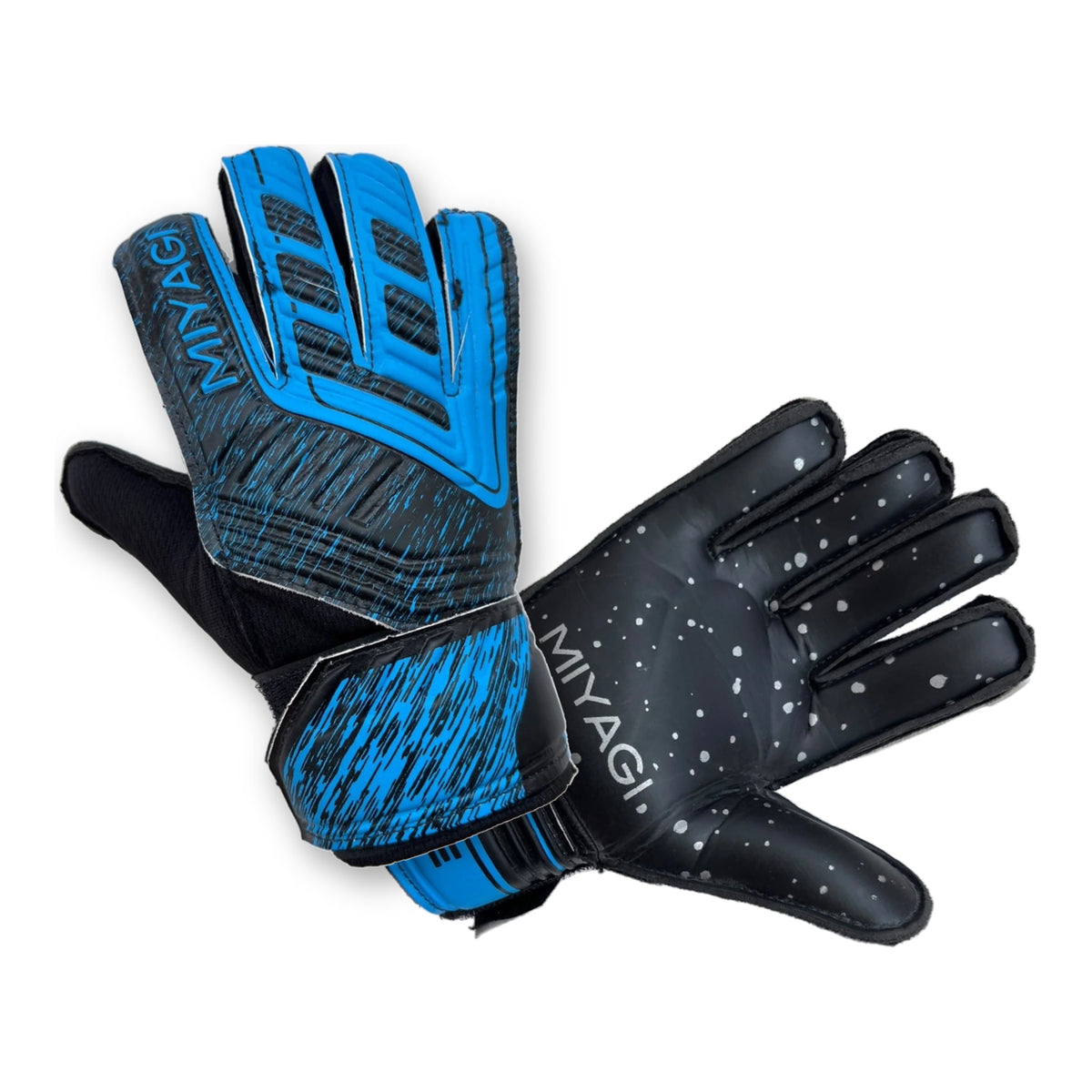 Guantes de arquero Miyagi Ace Niños Azul - los dos guantes