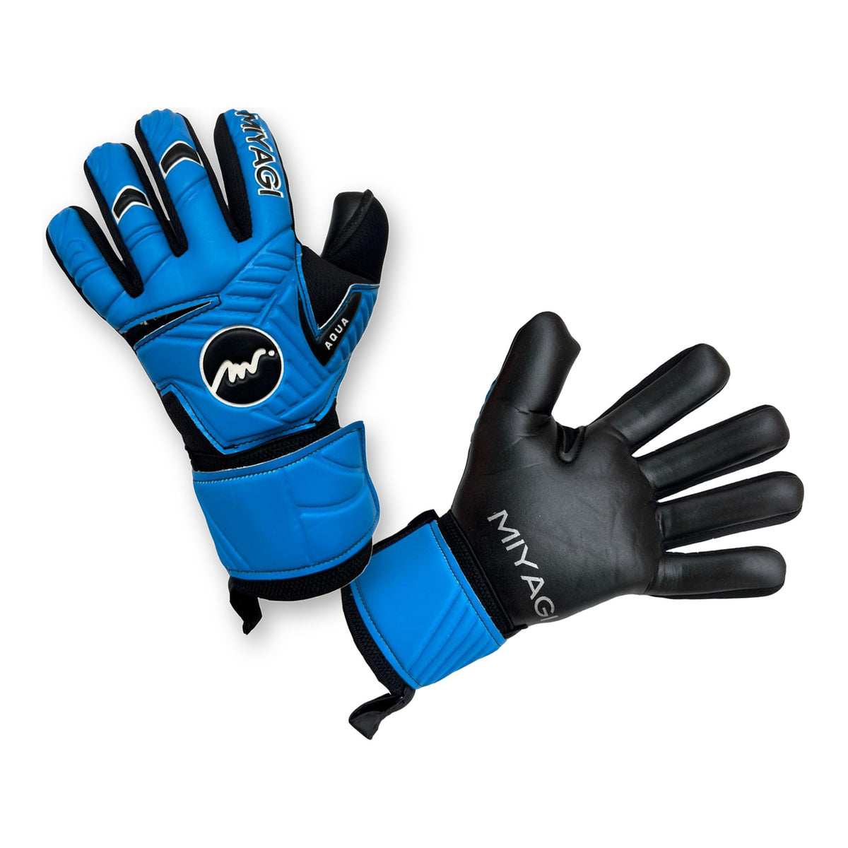 Guantes de arquero Miyagi Aqua Azul – los dos guantes