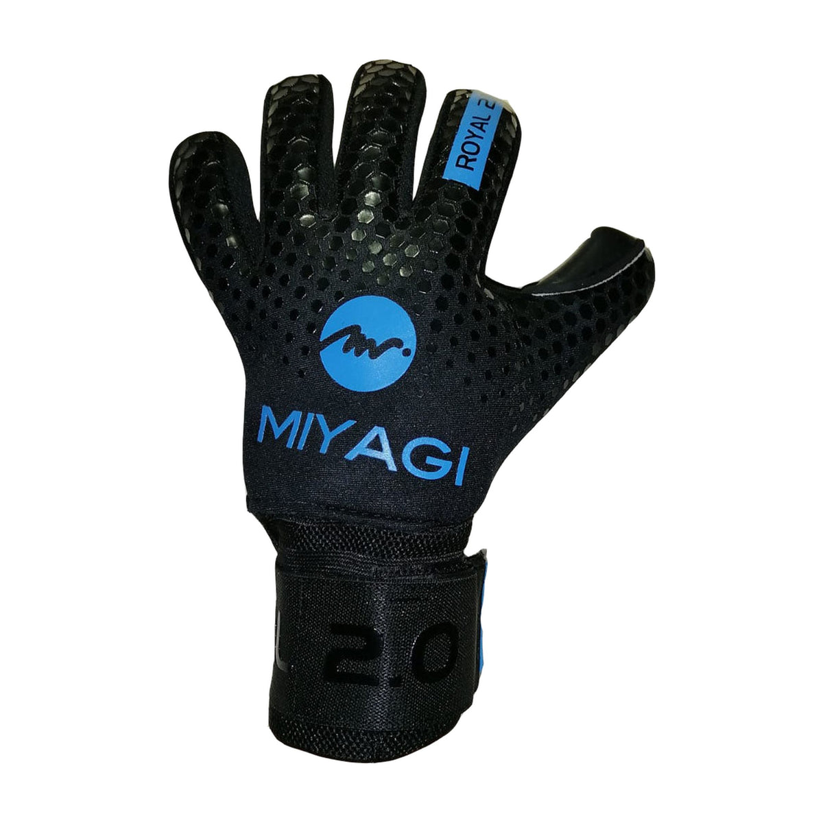 Guantes de arquero Miyagi Royal 2.0 Negro Azul – dorso