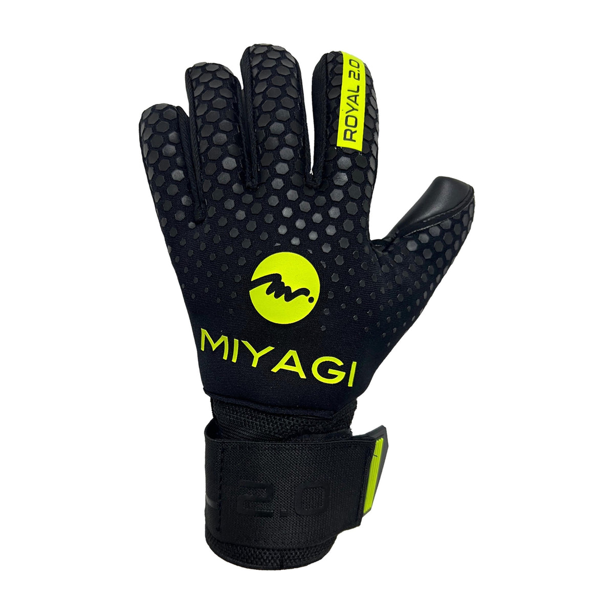 Guantes de arquero Miyagi Royal 2.0 Negro Verde – dorso