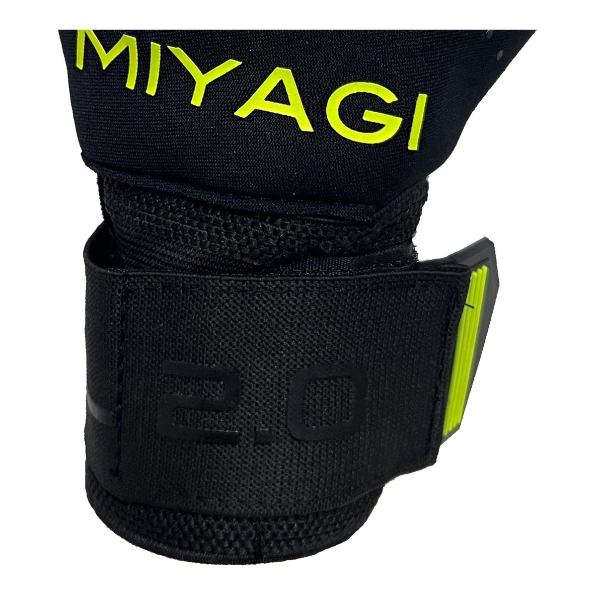 Guantes de arquero Miyagi Royal 2.0 Negro Verde – muñequera y cierre