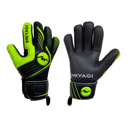 Guantes de arquero Miyagi Semipro MG051 Verde - par: dorso y palma