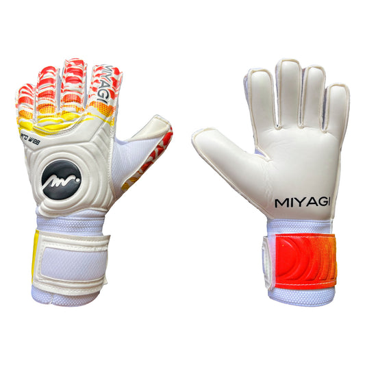 Guantes de arquero Miyagi Semipro P-Web Blanco – par: dorso y palma