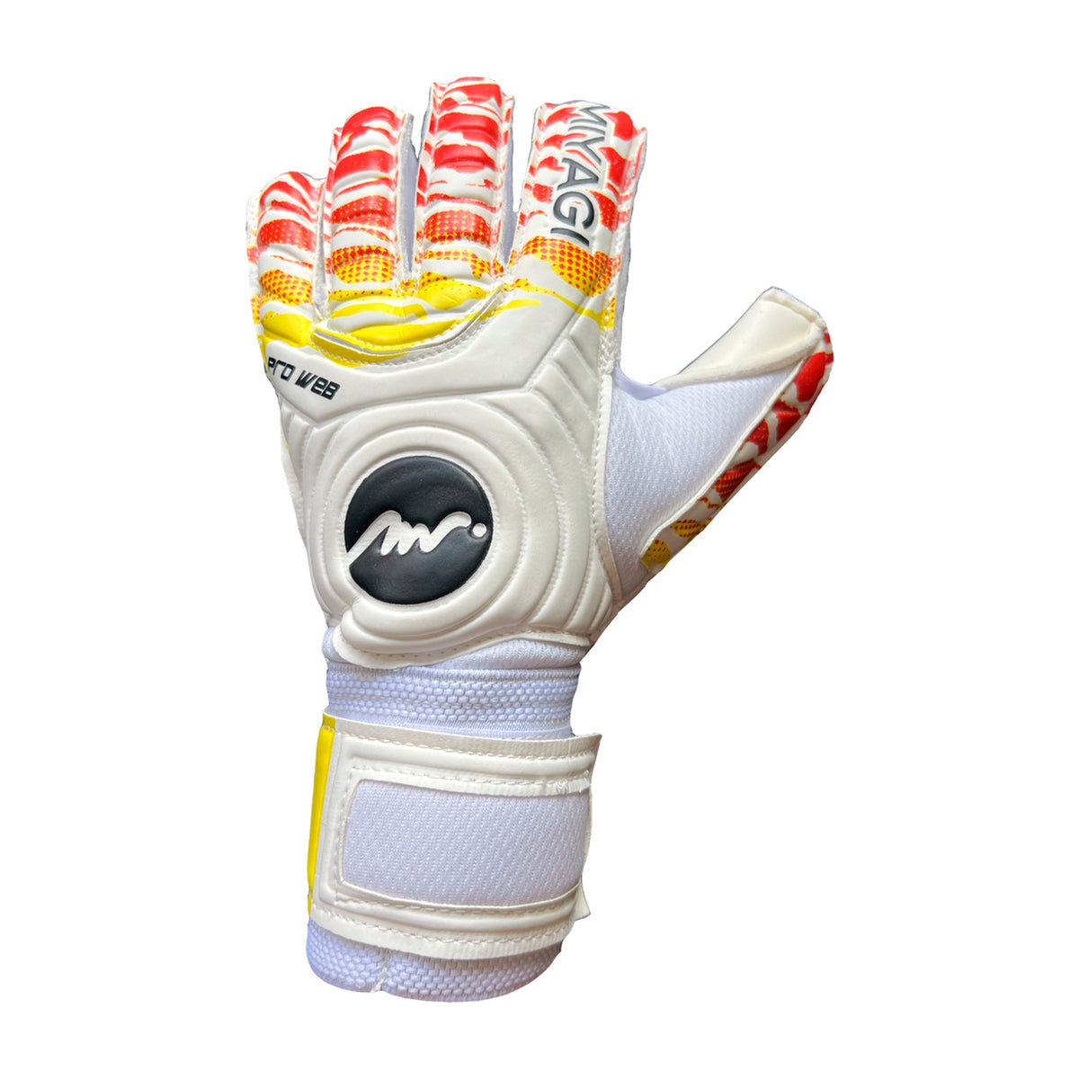 Guantes de arquero Miyagi Semipro P-Web Blanco – dorso