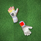 Guantes de arquero Miyagi Semipro P-Web Blanco – foto de ambiente