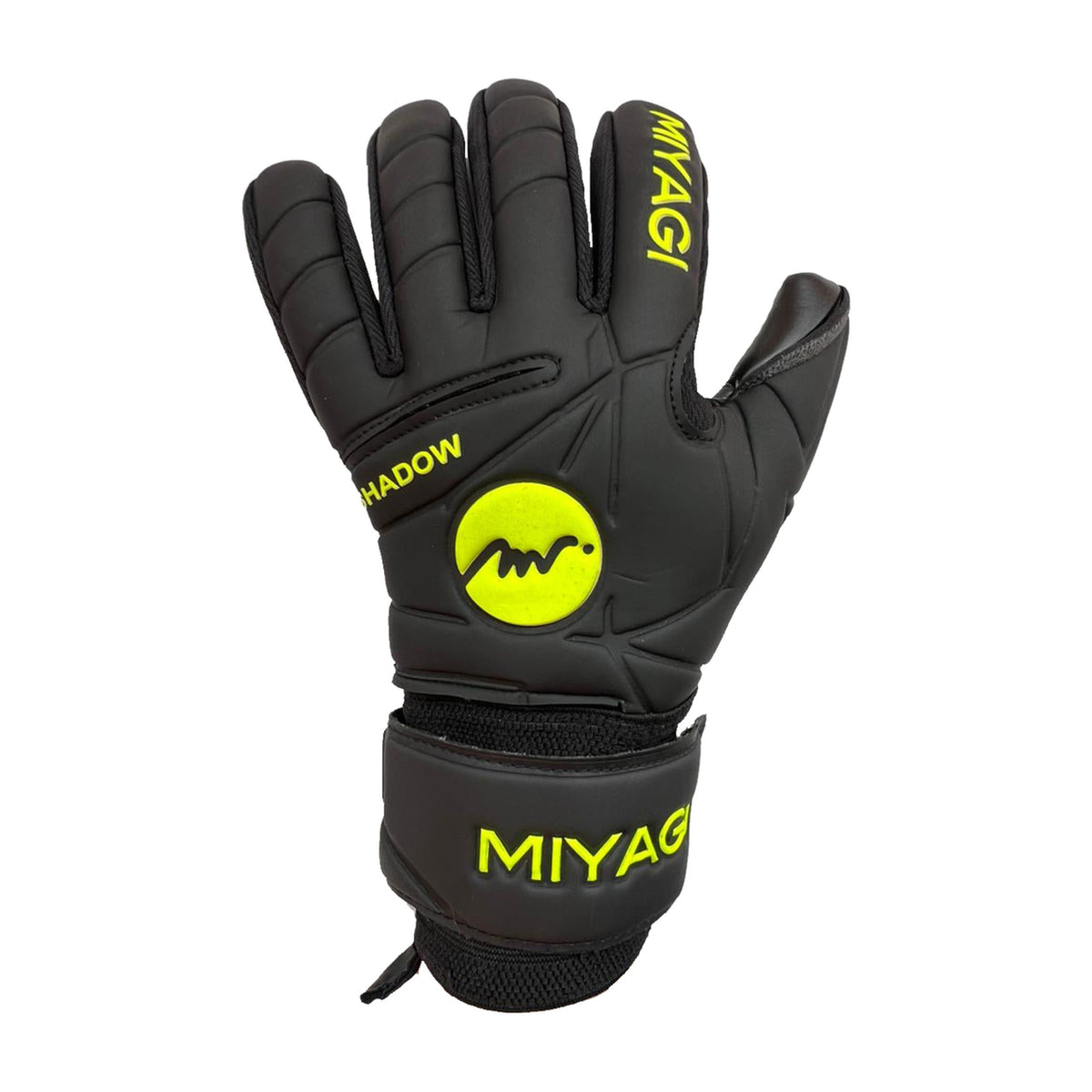 Guantes de arquero Miyagi Shadow Negro Amarillo – dorso