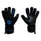 Guantes de arquero Miyagi Shadow Negro Azul – par: dorso y palma
